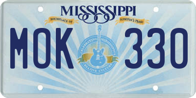 MS license plate MOK330