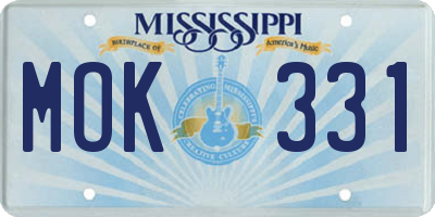 MS license plate MOK331