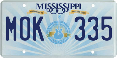 MS license plate MOK335