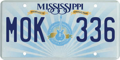 MS license plate MOK336