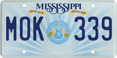MS license plate MOK339