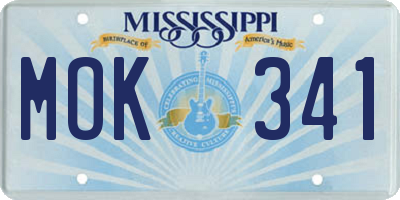 MS license plate MOK341
