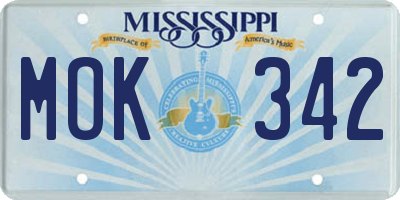MS license plate MOK342