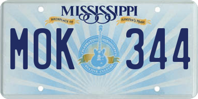 MS license plate MOK344