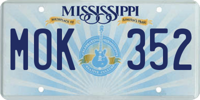 MS license plate MOK352