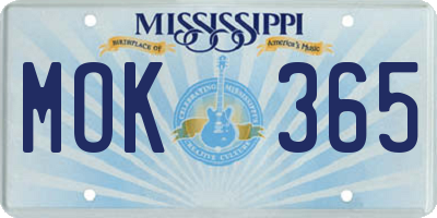 MS license plate MOK365