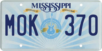MS license plate MOK370