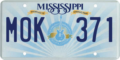 MS license plate MOK371