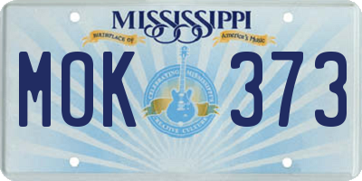 MS license plate MOK373