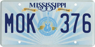 MS license plate MOK376