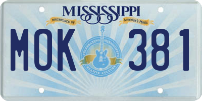 MS license plate MOK381