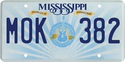 MS license plate MOK382