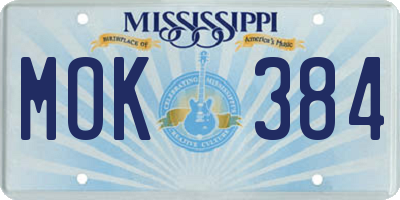 MS license plate MOK384