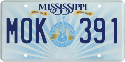 MS license plate MOK391