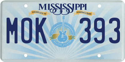 MS license plate MOK393