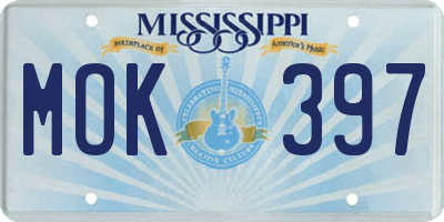 MS license plate MOK397