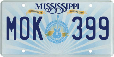 MS license plate MOK399