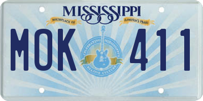 MS license plate MOK411