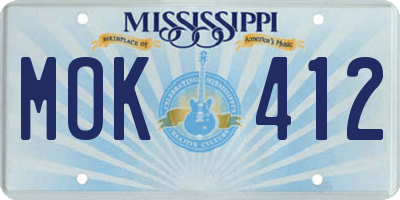 MS license plate MOK412