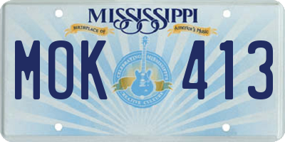 MS license plate MOK413