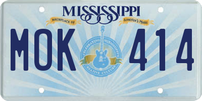 MS license plate MOK414