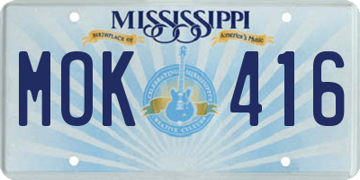 MS license plate MOK416