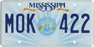 MS license plate MOK422