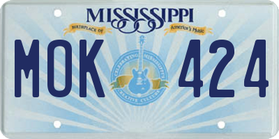 MS license plate MOK424