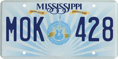 MS license plate MOK428