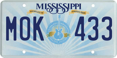 MS license plate MOK433
