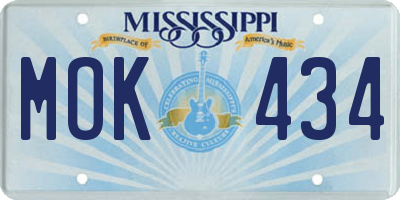 MS license plate MOK434