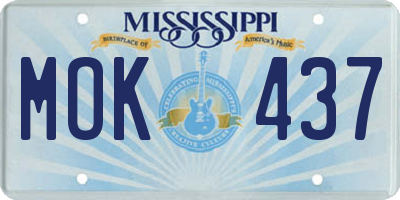 MS license plate MOK437