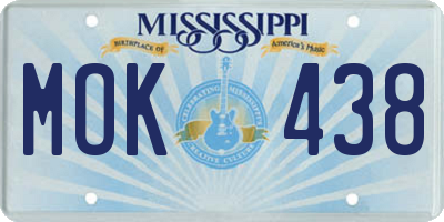 MS license plate MOK438