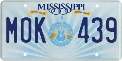 MS license plate MOK439