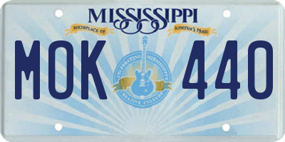 MS license plate MOK440