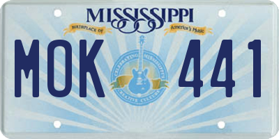 MS license plate MOK441