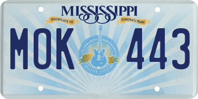 MS license plate MOK443