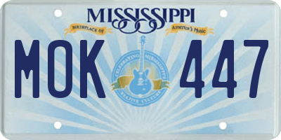 MS license plate MOK447