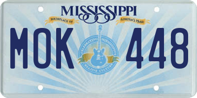 MS license plate MOK448