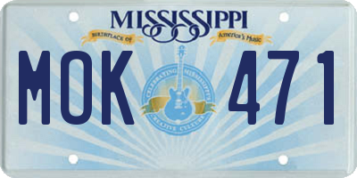 MS license plate MOK471