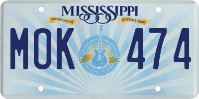 MS license plate MOK474