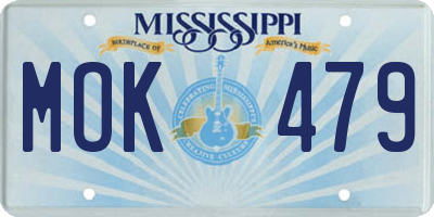 MS license plate MOK479