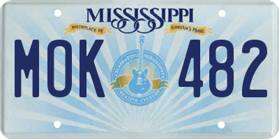MS license plate MOK482