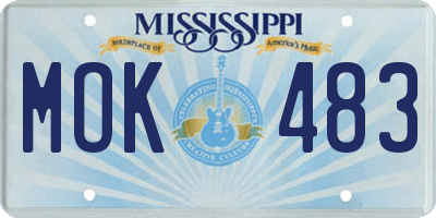 MS license plate MOK483