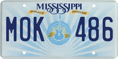 MS license plate MOK486