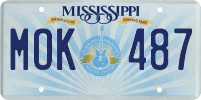 MS license plate MOK487