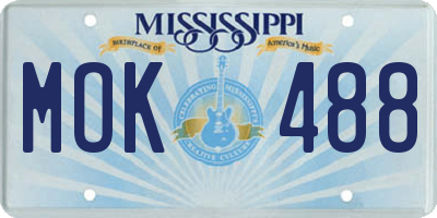 MS license plate MOK488