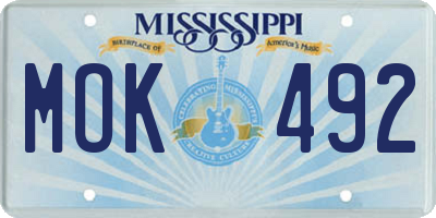 MS license plate MOK492