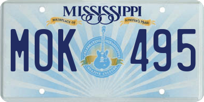 MS license plate MOK495