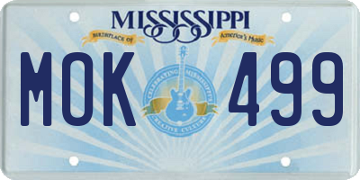 MS license plate MOK499